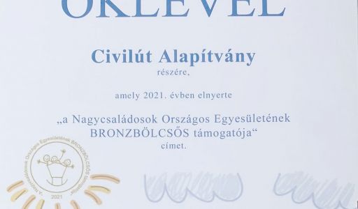 Díjazták a Civilút Alapítványt 